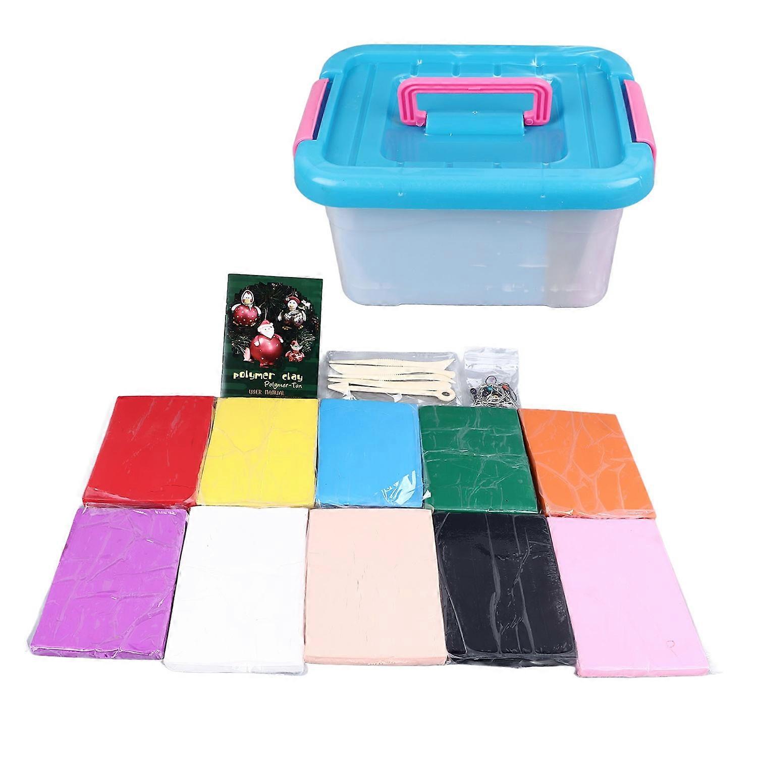 10 Colours Modelling Clay Set DIY Large 250g Each Safe Eco Friendly Easy Mouldable Polymer Clay Kit