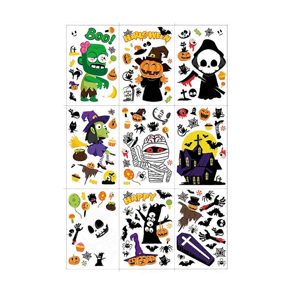 Halloween Window Pictures, Reusable, Adhesive, Double-Sided
