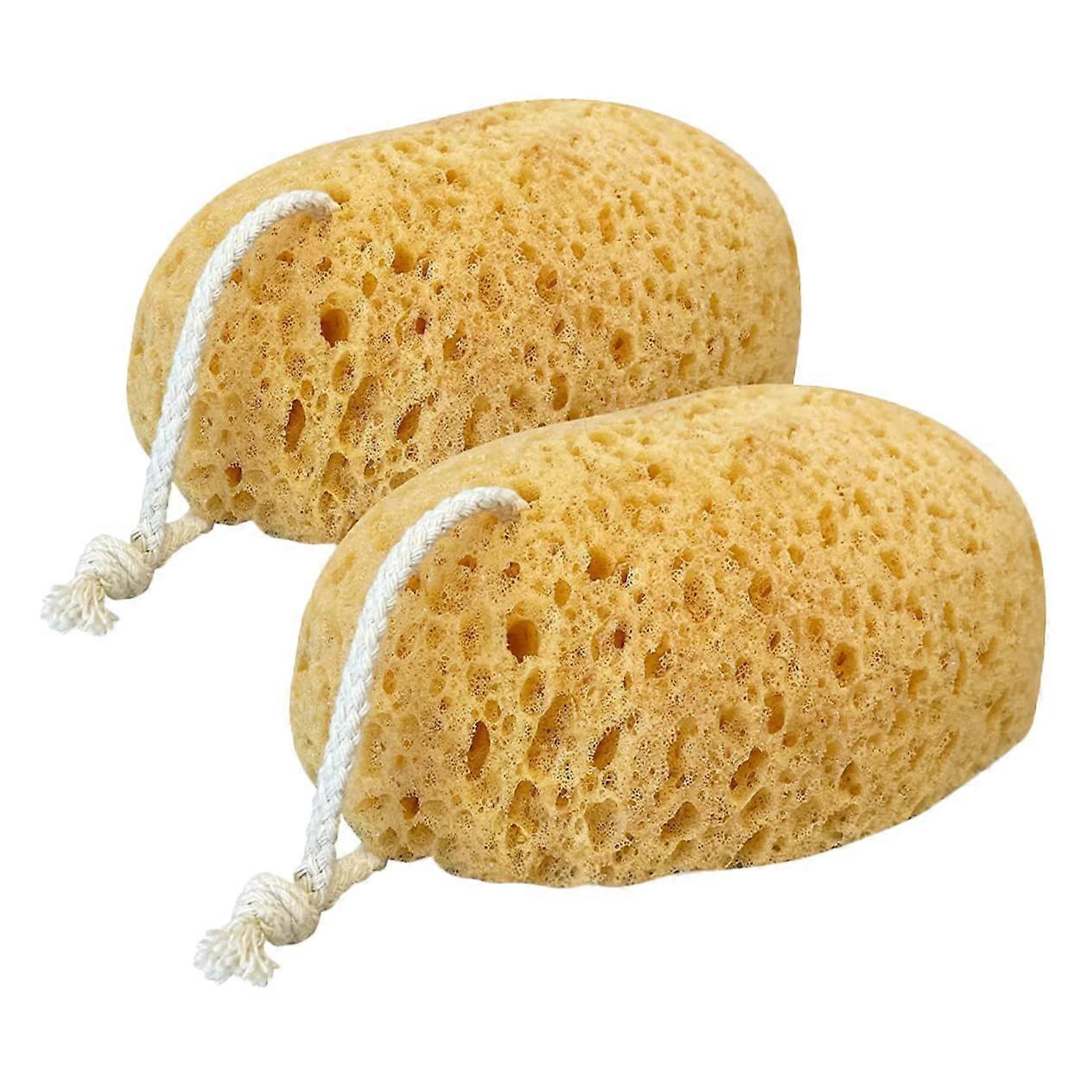 2 Pcs Bath Sponge Set for Shower and Bathing, Soft Exfoliating Body Sponges, Durable Loofah Washcloths, Easy Grip