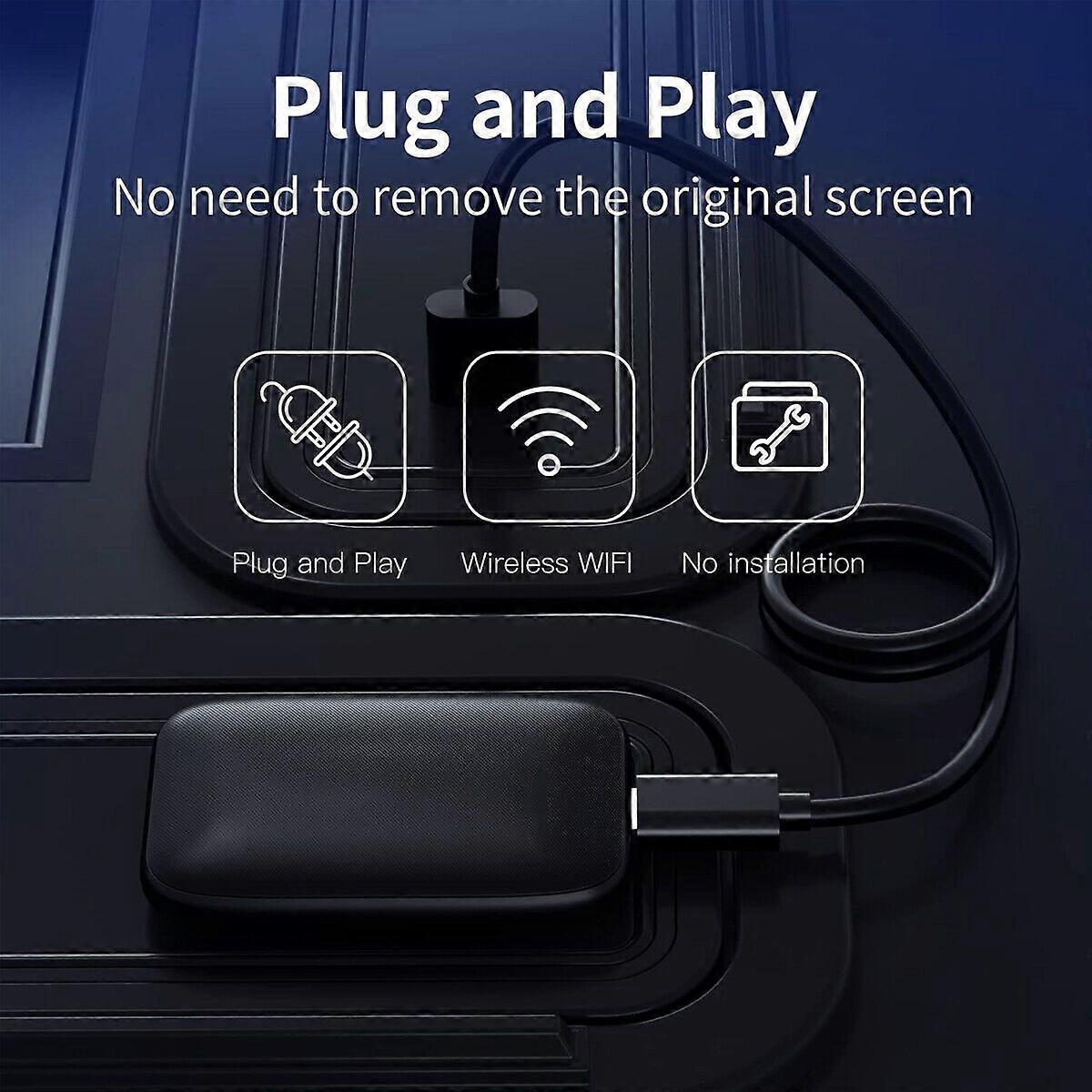 Wireless CarPlay AI Box – Android 14, 2GB+16GB, Netflix YouTube, For OEM Wired CarPlay Cars