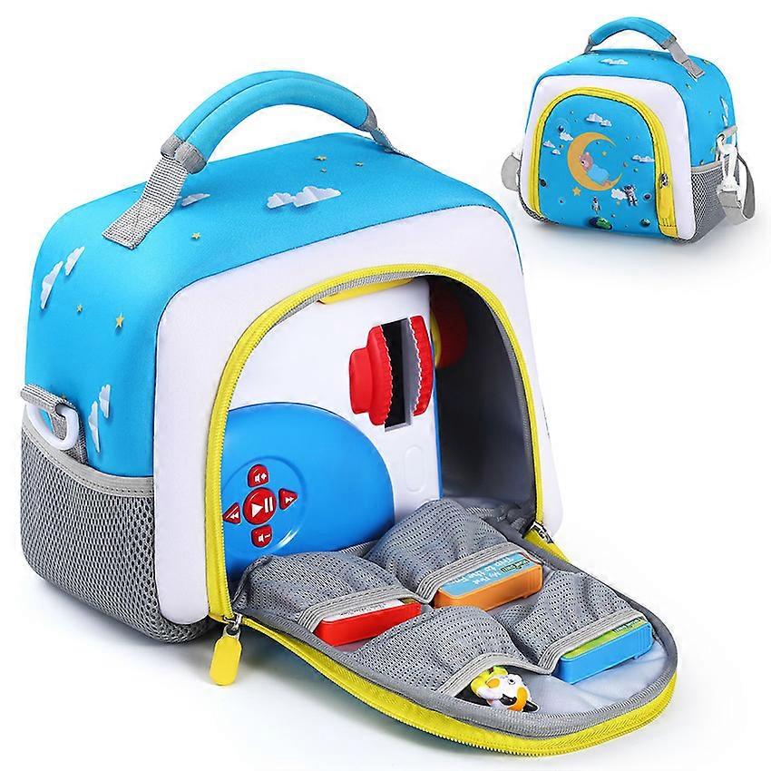 Storage Bag Accessories for Little Tikes Story Dream Machine Books Starter Set Neoprene Double Opening Zipper (Blue White)