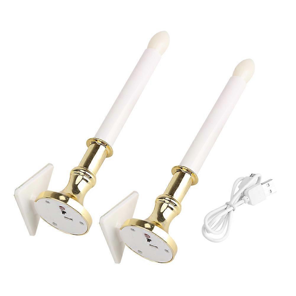 Electronic Flameless Sensor Candle Night Light 2-Pack USB Charging Indoor Hallway Lamp