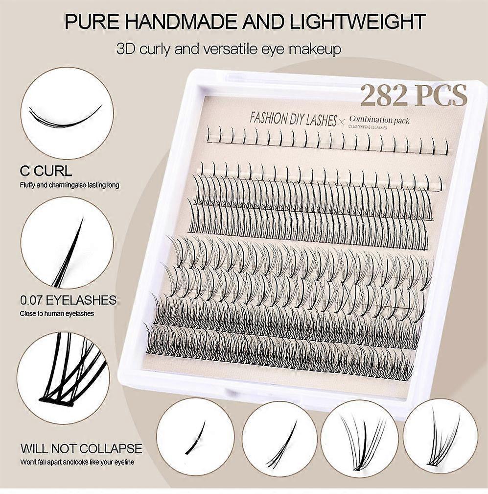 8 Rows Mixed False Eyelash Hair Fish Tail Hair Natural Cluster Segmented Lower Eyelash Clusters Extensions Long