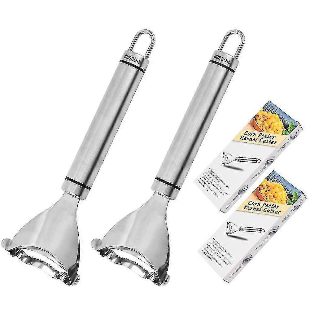 2pcs Stainless Steel Remover Tool Convenient Corn Peeler Compact For Kitchen