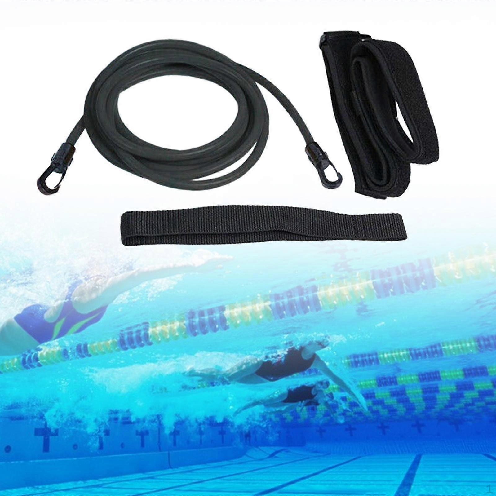 4M Swim Training Belt, Pool Tether Belt Stationary Swimming, Bungee Cords