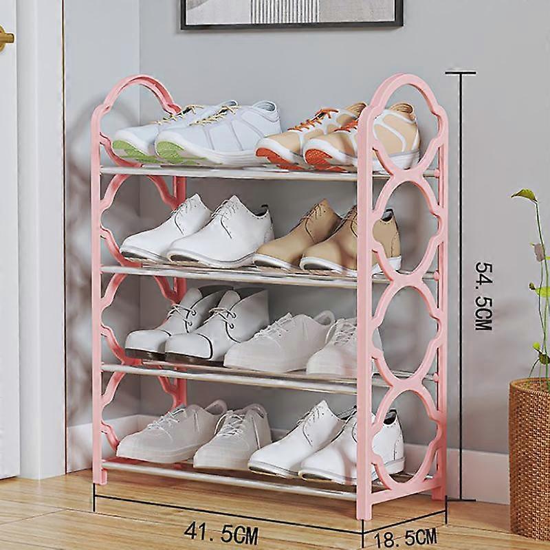 Multi-Layer Shoe Shelf 4 Layers Simple Dust-Proof Storage Shoe Cabinet Multi-Layer Assembly Door Dormitory Organizer Rack