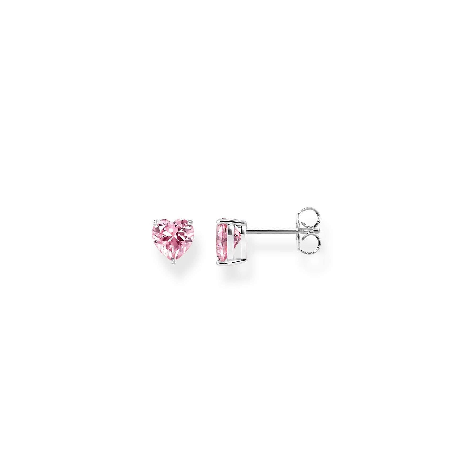 Essentials Sterling Silver Love & Hearts Pink Zirconia Earrings H2306-051-9