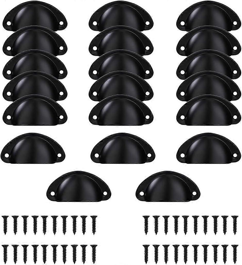 Cabinet Hardware Bin Cup Drawer Pull, Glossy Effect Vintage Style Shell Shaped Furniture Handle Hardware - Polished Smooth Surface, 2 Screws Included