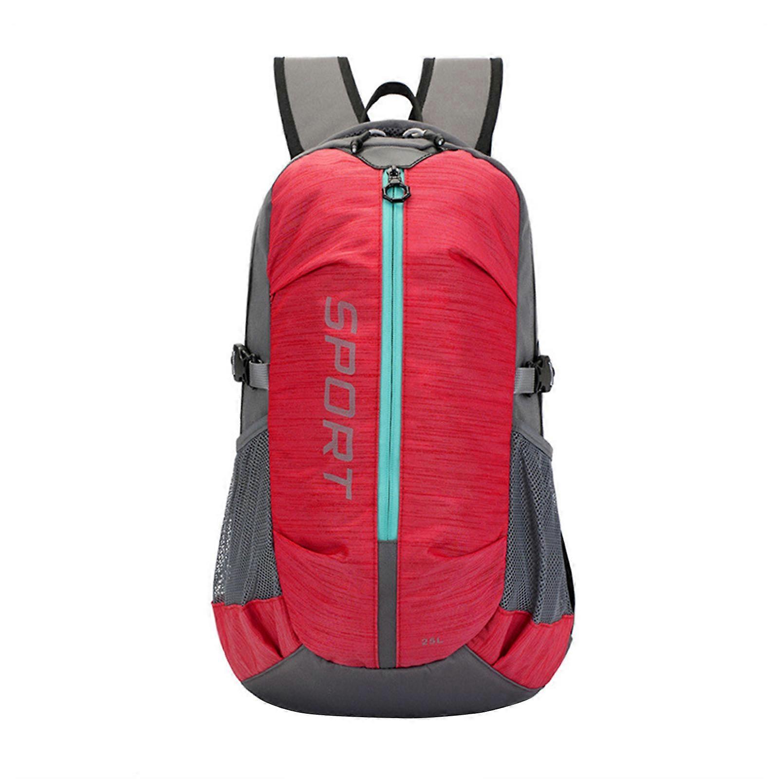 Lightweight Hiking Daypack for Traveler with Easy Access Pockets Large Capacity Rucksack Practical Sports Backpack  Red