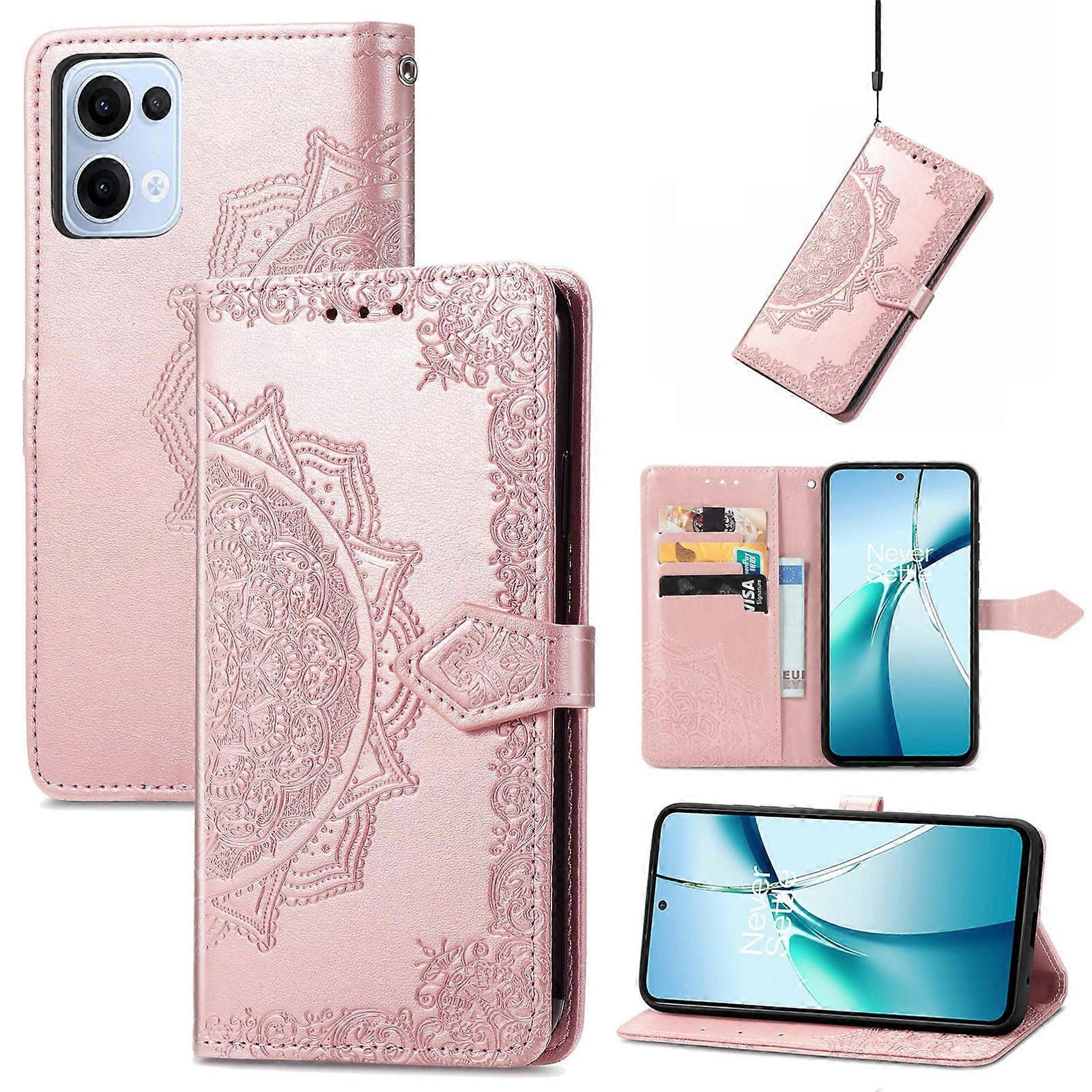 Mandala Flower Embossed Leather Phone Case