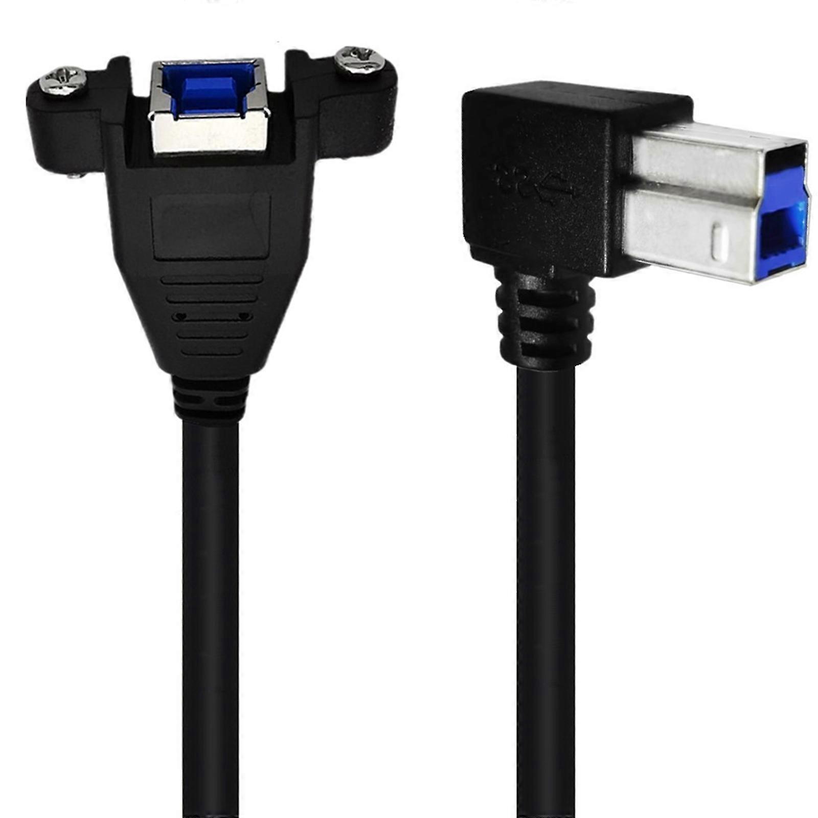 USB 3.0 من النوع B ذكر إلى النوع B كابل تمديد أنثى مع مسامير لوحة جبل للطابعات شاشة القرص الصلب 50 سم