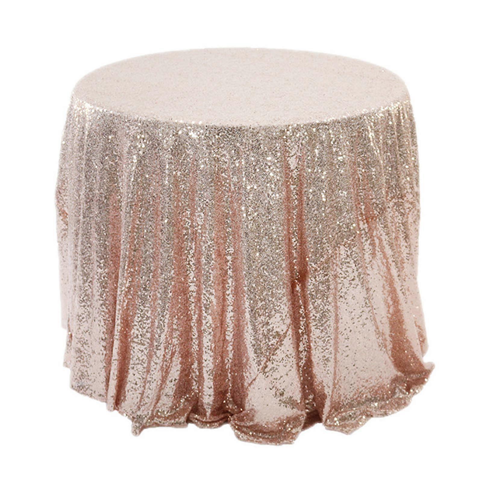 Glitter Sequins Table Cloth Round Table Cover for Wedding Birthday Party Home Decorations Tablecloth  rose gold