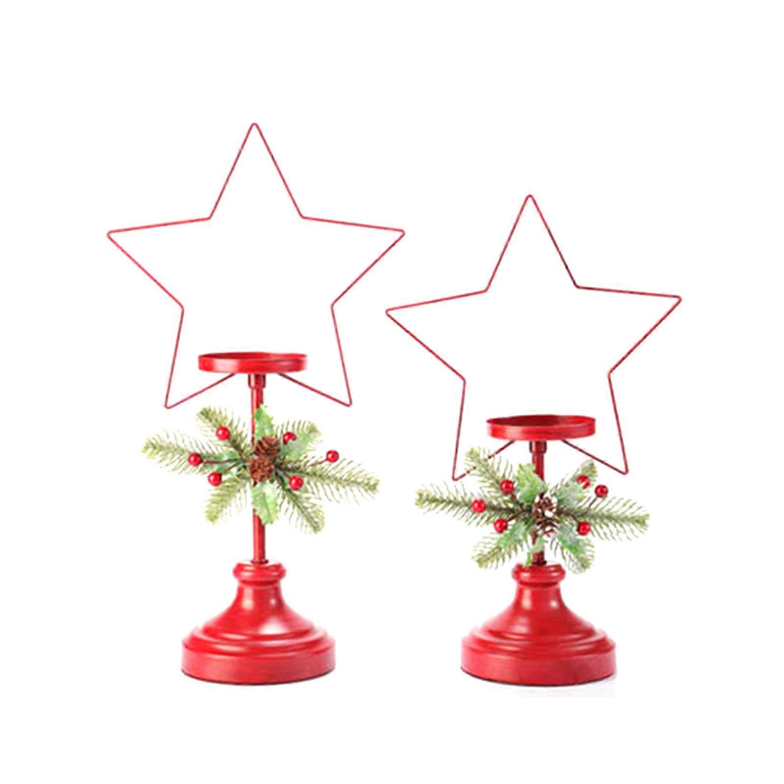 1 Juego de candelabros navideños de hierro forjado, estilo clásico, ideales para decorar ventanas o como lámparas pequeñas multicolor.