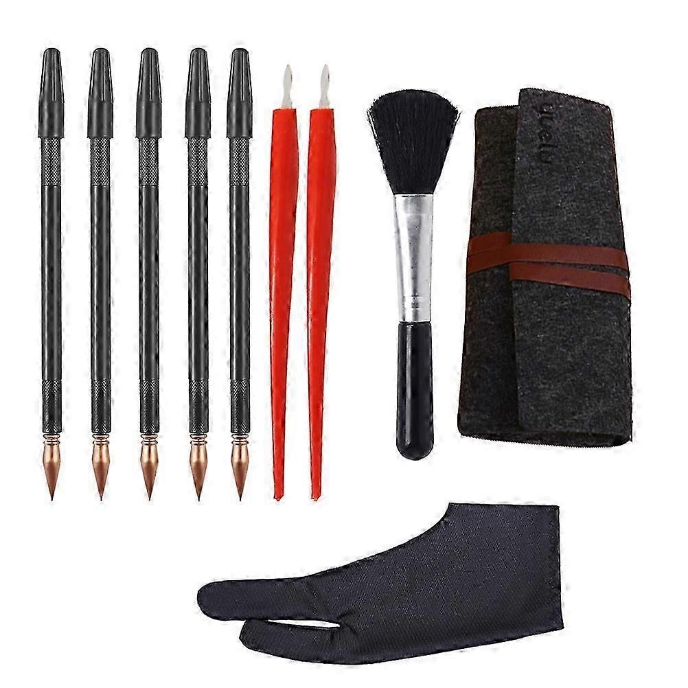 10 Pcs Kids Tools Scratch Drawing Board Sketch Crafts Kits Scratch Color Pens