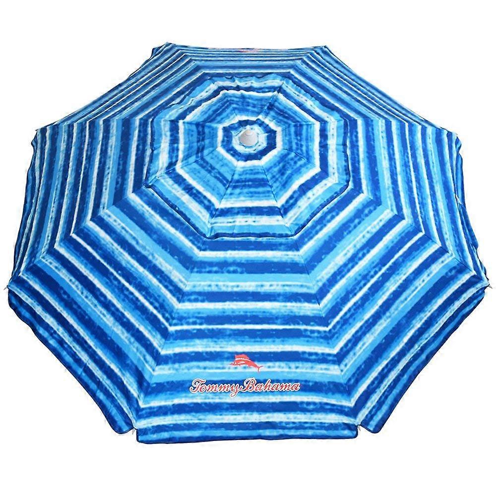 Sand anchor lying down and telescope (blue/white) pole with 7 feet beach umbrellas