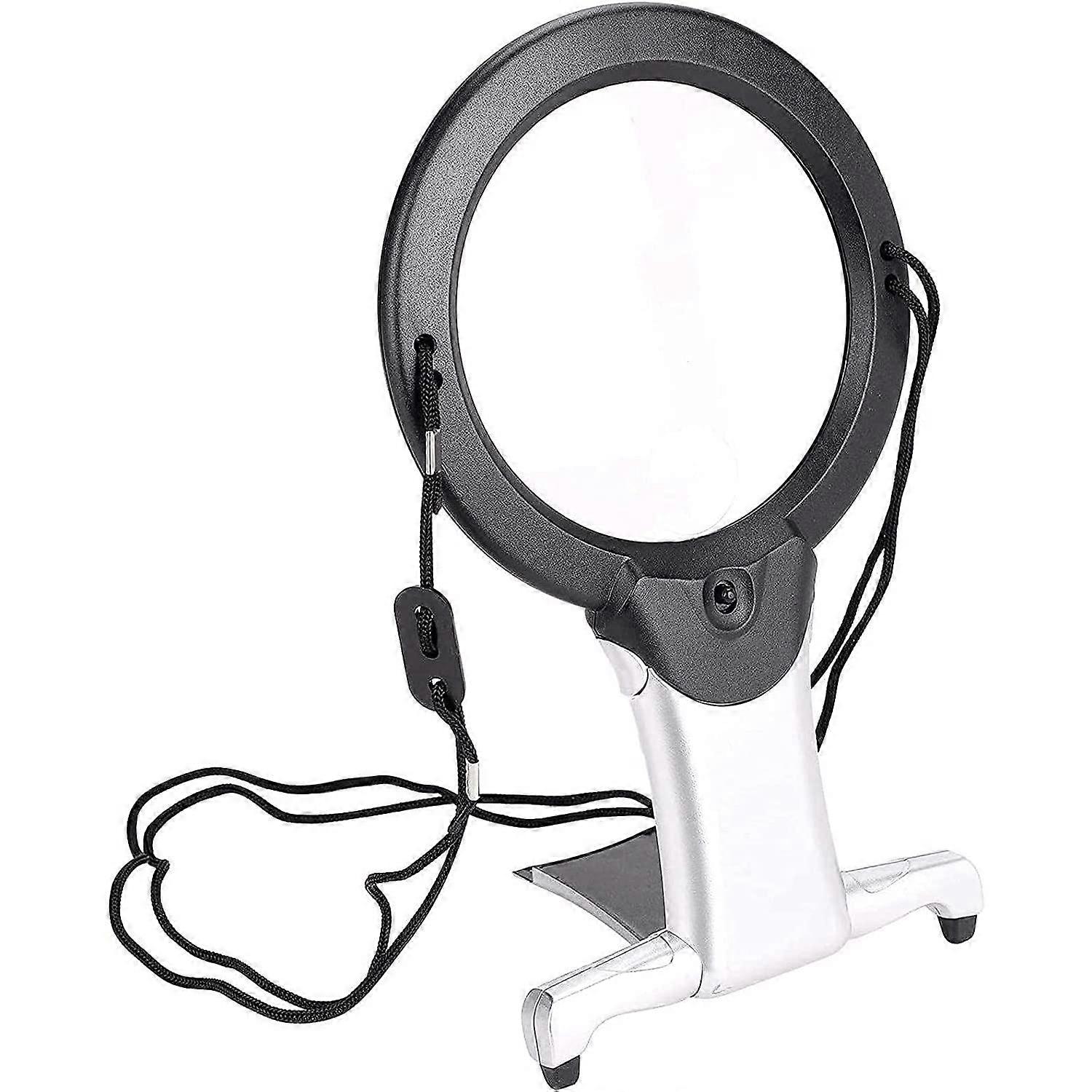 LED Magnifier for Seniors - Illuminated Neck Wear Magnifying Glass, Portable Visual Aid for Low Vision & Visually Impaired