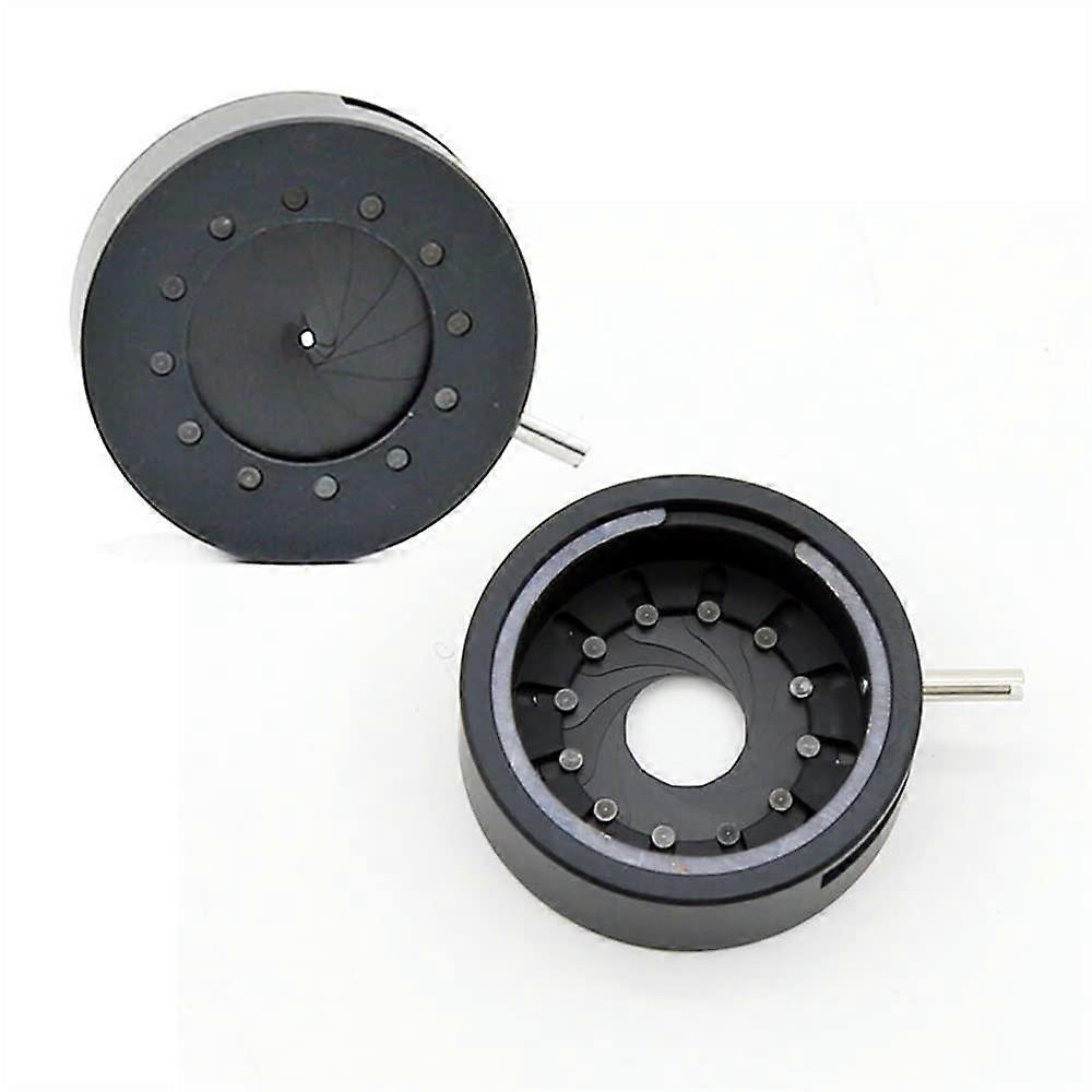Microscope Kit Optical Iris Diaphragm 0.5-16mm Adjustable Aperture with 12 Blades Lens Adapters for Condenser Microscope
