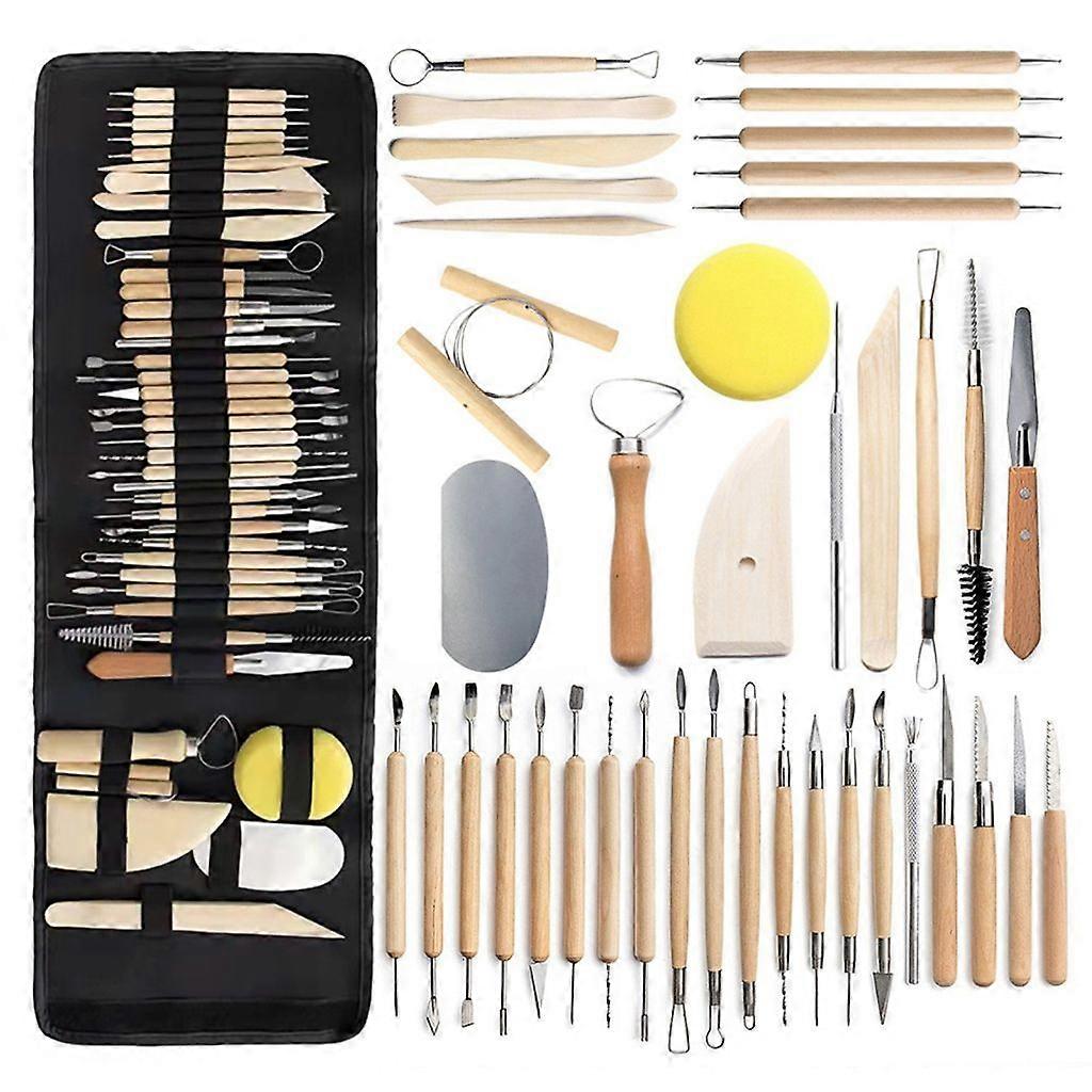 47pcs/set Pottery Clay Sculpting Tools Modeling Wax Carving Pottery Tools Kits