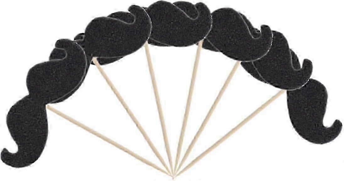Morndew 24 Stück Glitzernde Cupcake-Topper Schwarz – Für Geburtstag, Hochzeit, Motto-Party
