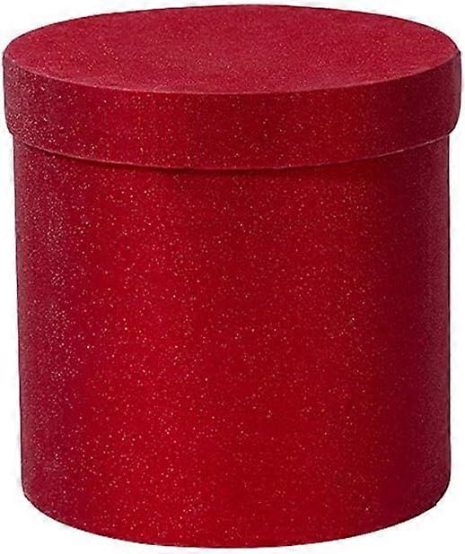 صندوق تغليف زهور فاخر - صناديق كرتون ورقية مستديرة مع أغطية لحفل زفاف عيد الحب (أحمر)