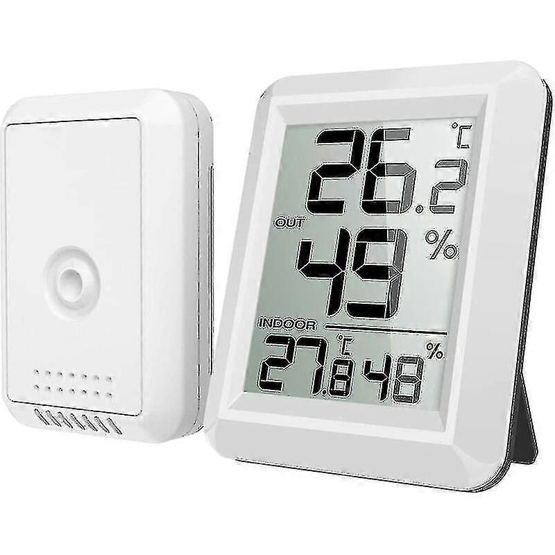 Binnen- en buitenthermometer, slimme thermometer met draadloze buitensensor, digitale hygrometerthermometer met grote