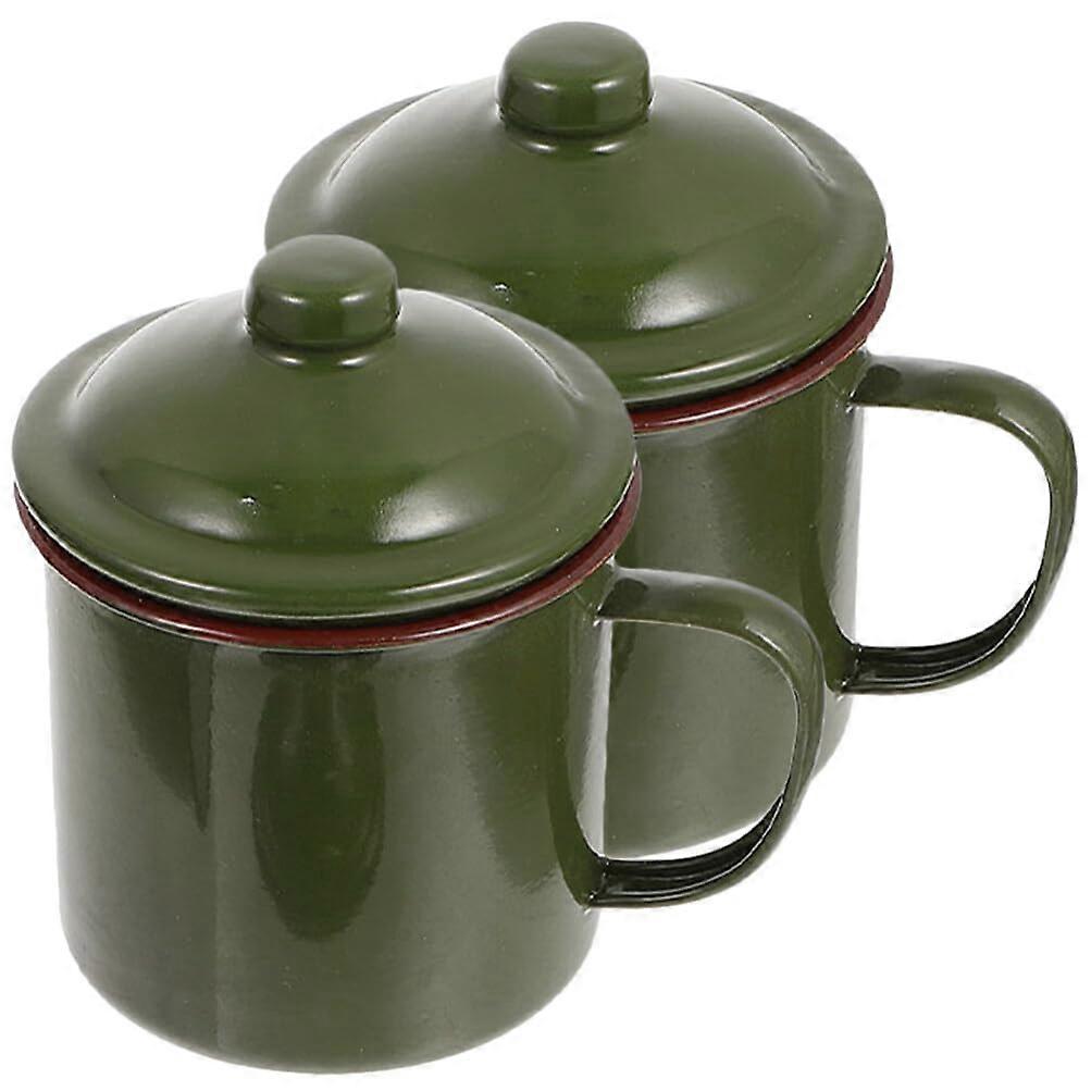 Enamel Mug 2-Pack For Outdoor Camping And Home Use, Toddlers Milk Cups And Water Cups