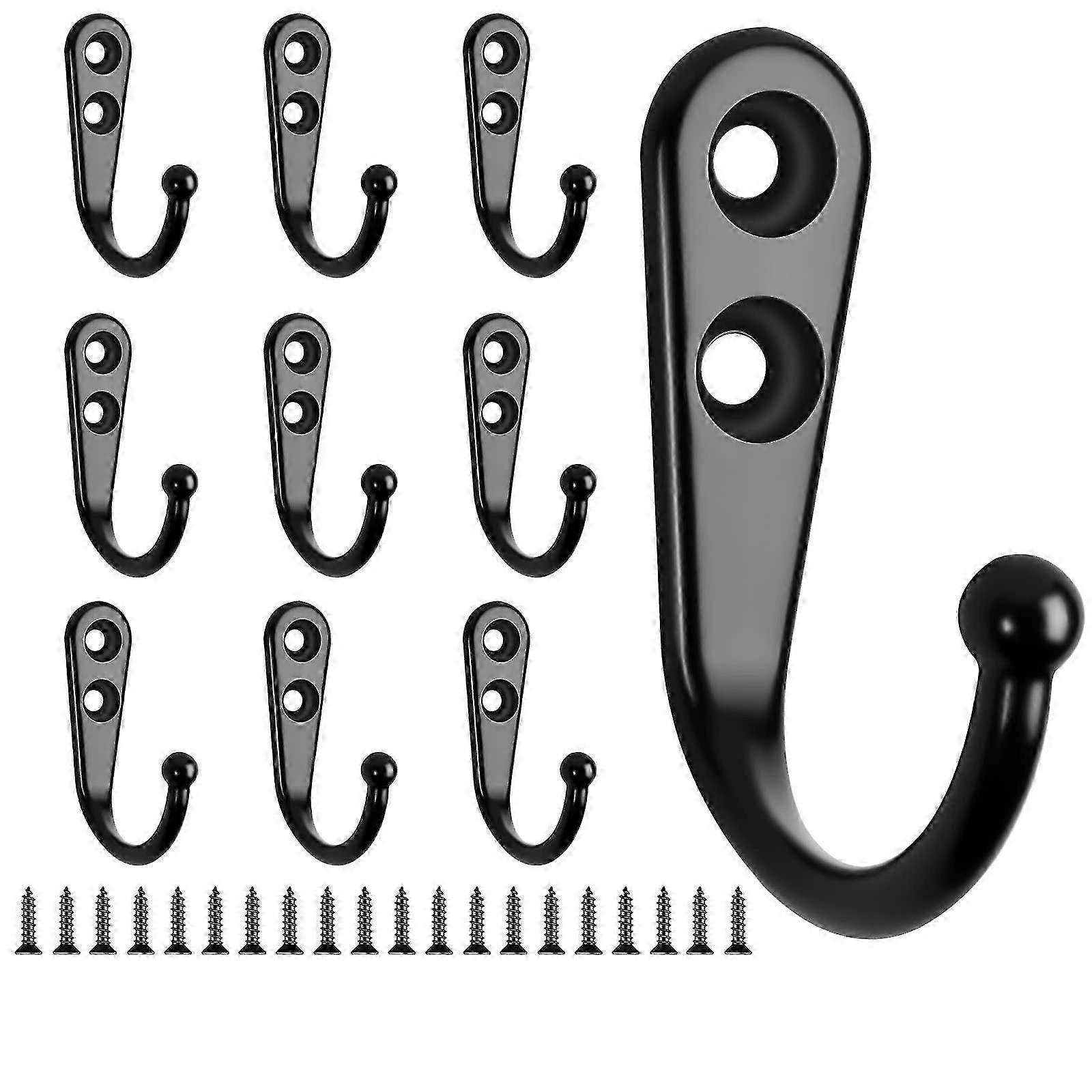 Hooks for screwing 10 pieces, wall hooks high strength, coat hooks &My