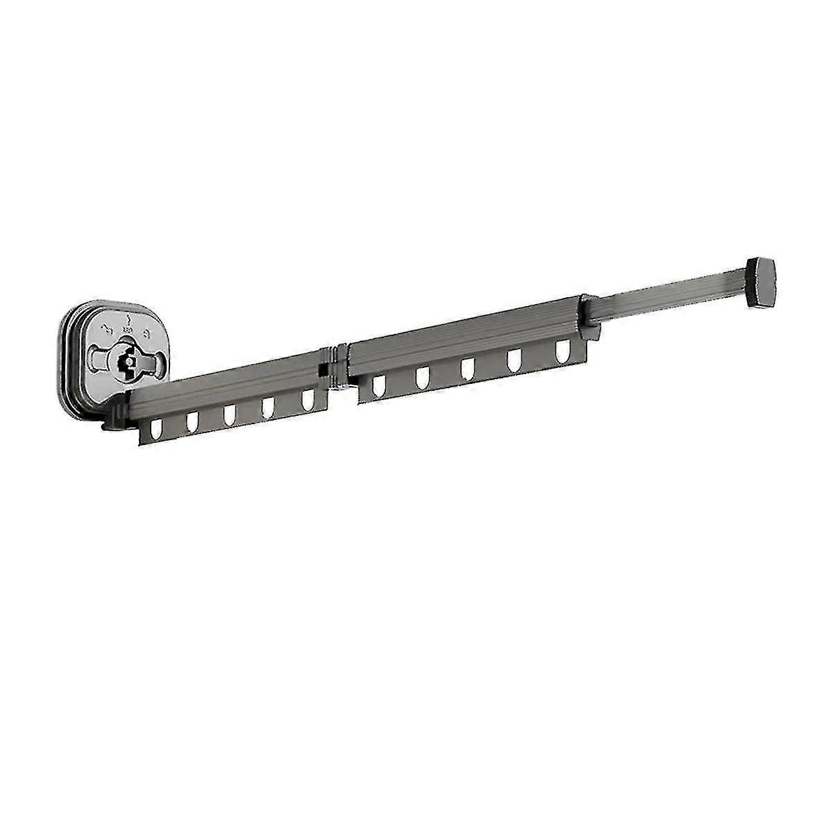 Aluminum Folding Clothes Rack Black Wall Mount Drying Rack Sucker Install M