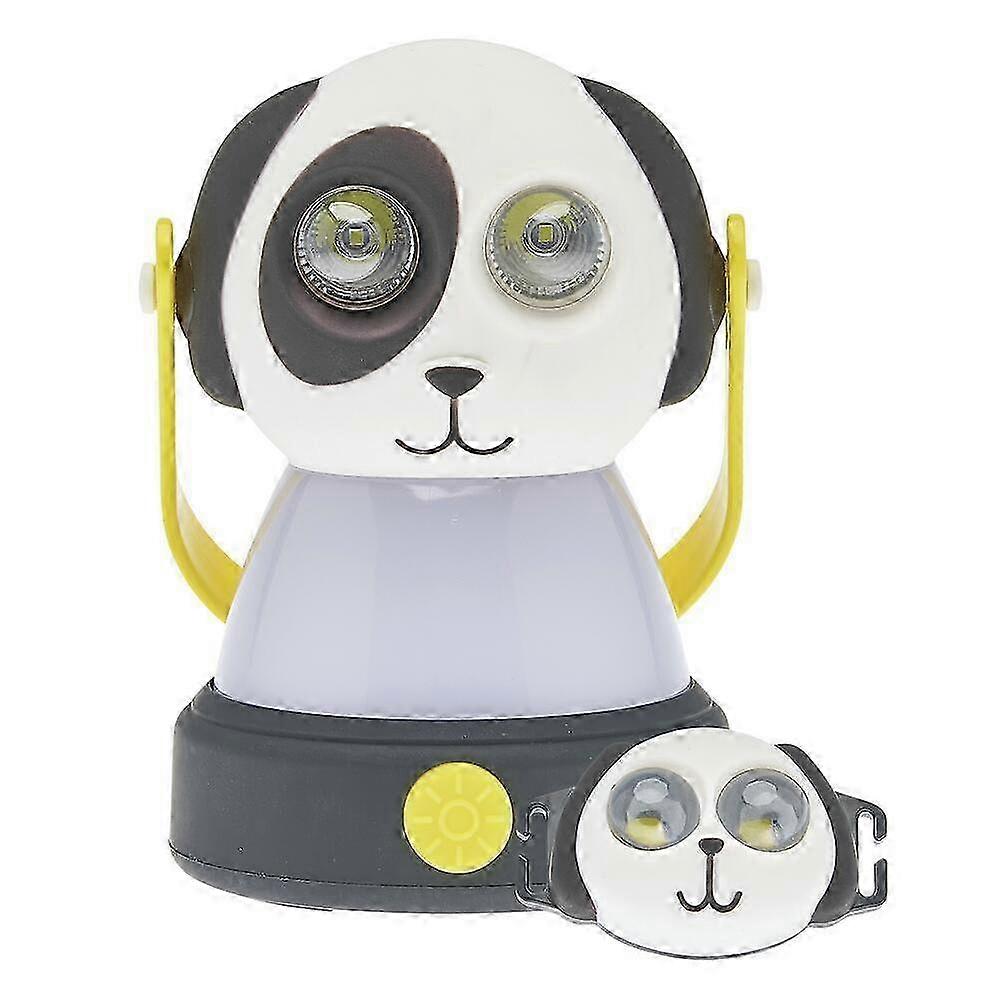 LED Dog Kids Camping Lantern & Headlamp Combo - 2 Light Modes | Fold Down Handle | Kid-Friendly | Battery Lantern for Camping, Emergency, Hurricane an