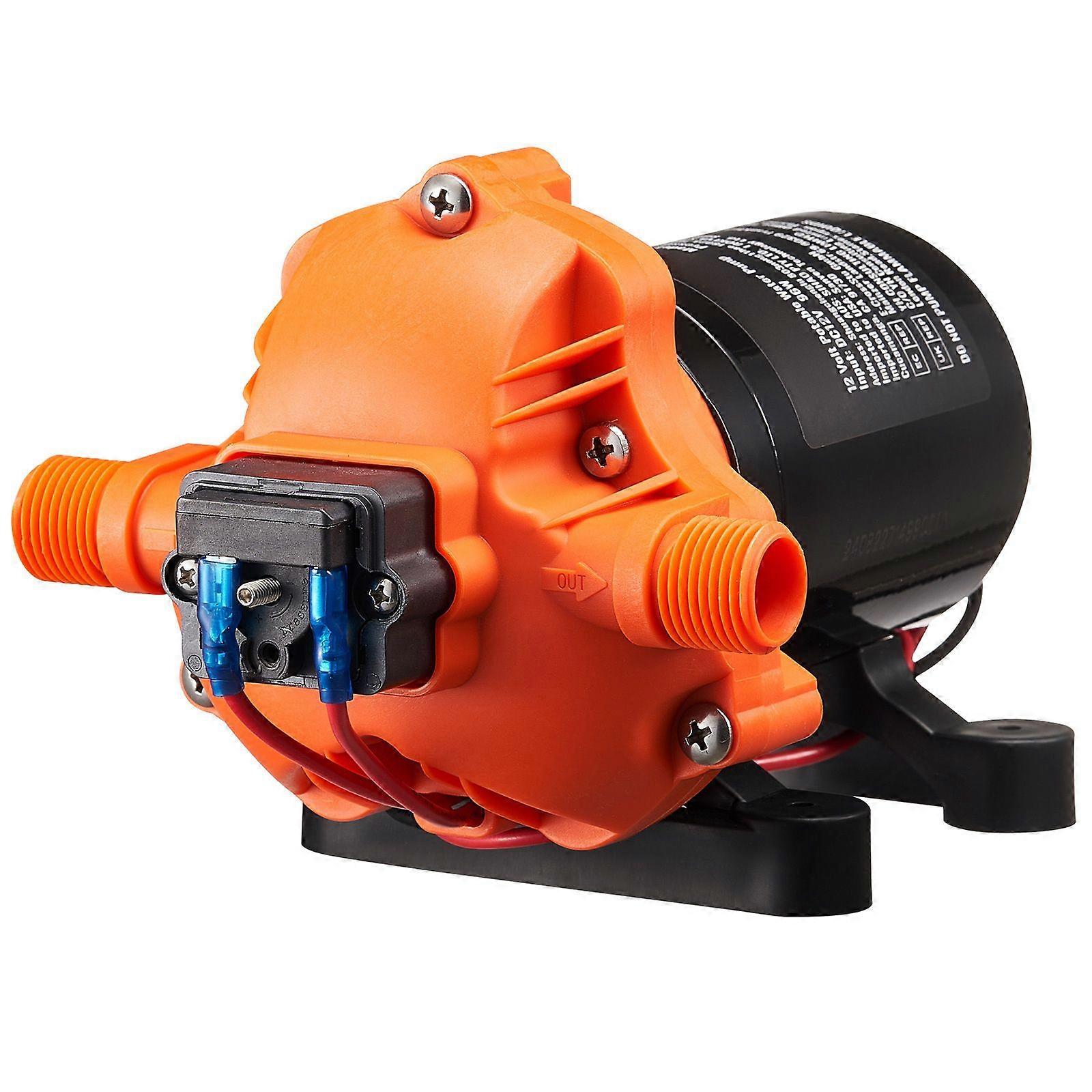 12V membraanpomp, 3 GPM (11,36 l/min), 3-kamer 12 volt met automatische drukschakelaar 40-100 PSI instelbaar, 50 PSI, 1/2'' MNPT-poort