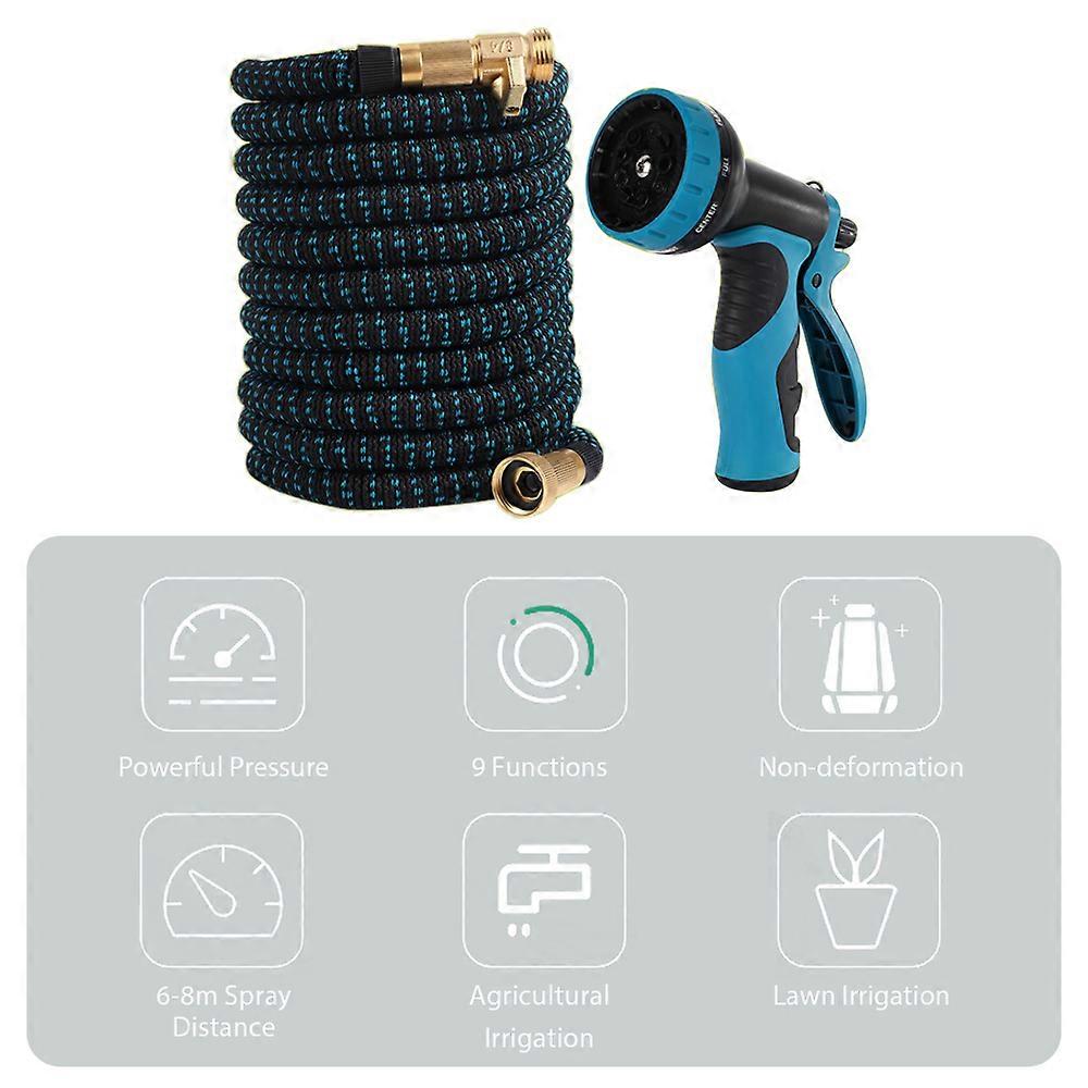 Expandable Garden Water Hose - 9 Spray Patterns, 25ft/50ft/100ft, Lightweight & Durable