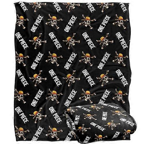 One Piece Jolly Roger Repeat Print Blanket