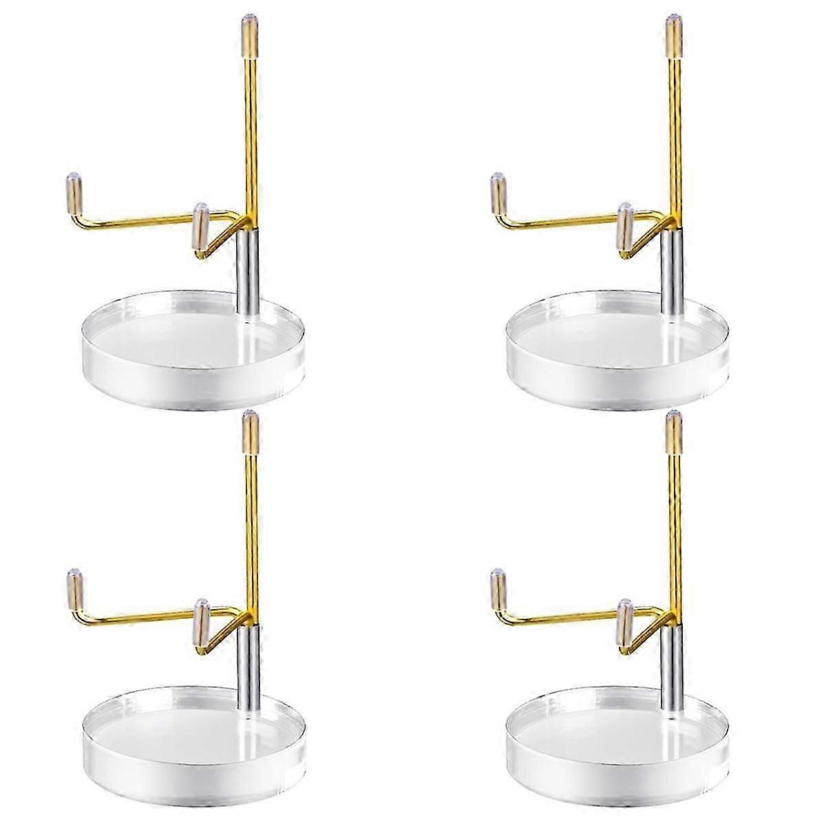 4 Pcs Clear Acrylic Display Stand Holder with Adjustable Metal Arms Display Stand Easel for Crystal