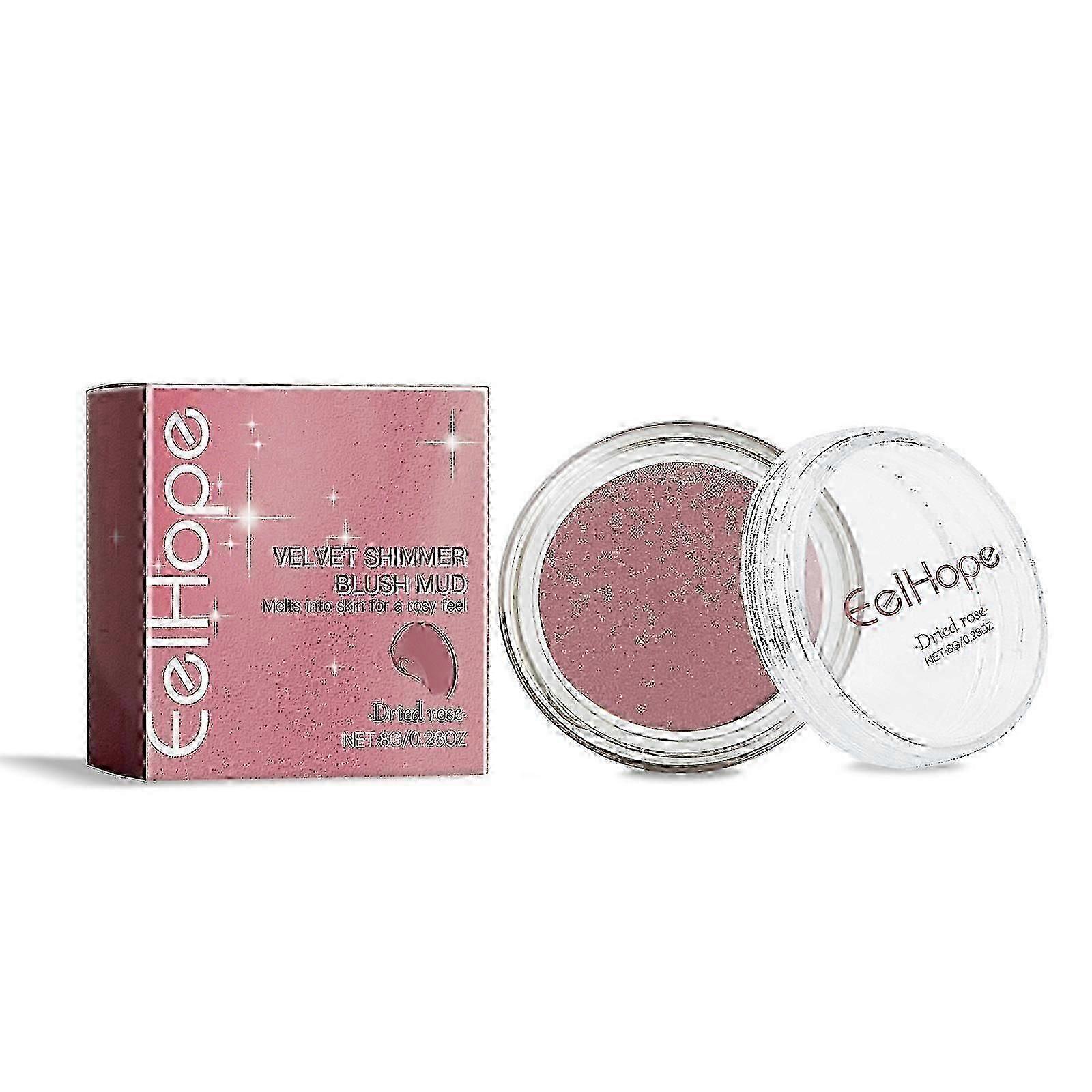 Velvet Fine Flash Blush Clay Series, Natural Light And Light Color Red Makeup Cheeks Fine Flash Blush Cla
