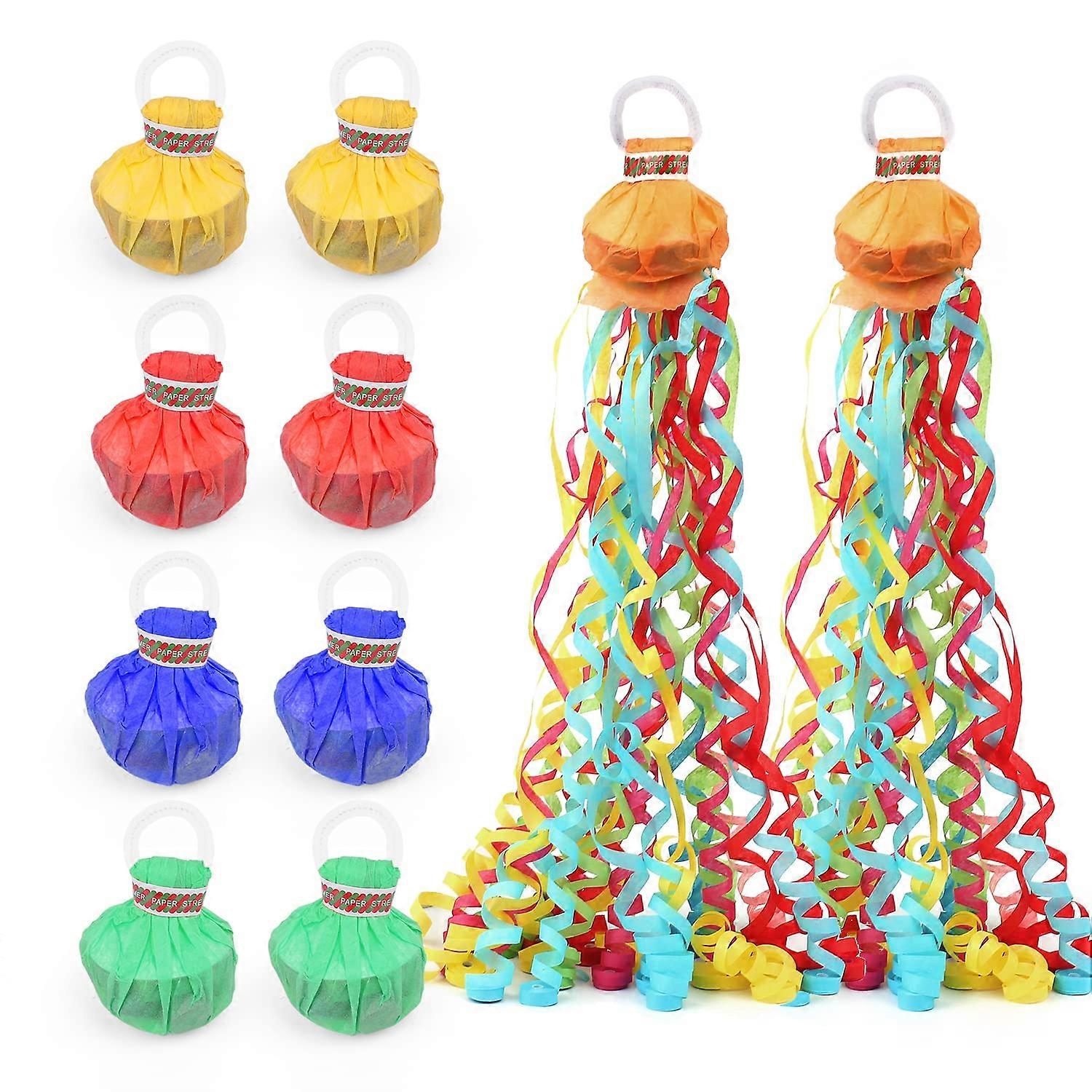 30Pack Colorful Streamer Poppers, No Mess MultiColor Paper Crackers, Hand Throw Confetti Streamers for Birthday, Wedding, Party Celebrations