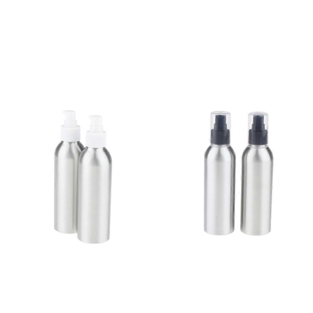 4Pieces Aluminium Tomma Pumpflaskor för badrumsresor / Vit