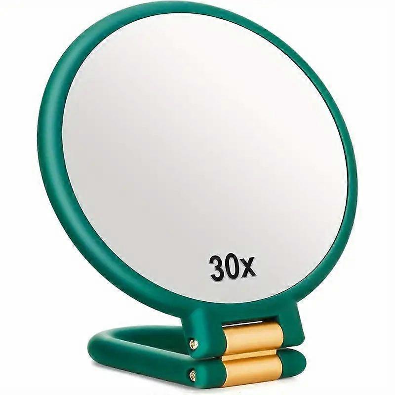 30X Magnifying Mirror Travel Hand Mirror With Handle - Double Sided Handheld Mirror With 1X 30X Magnification