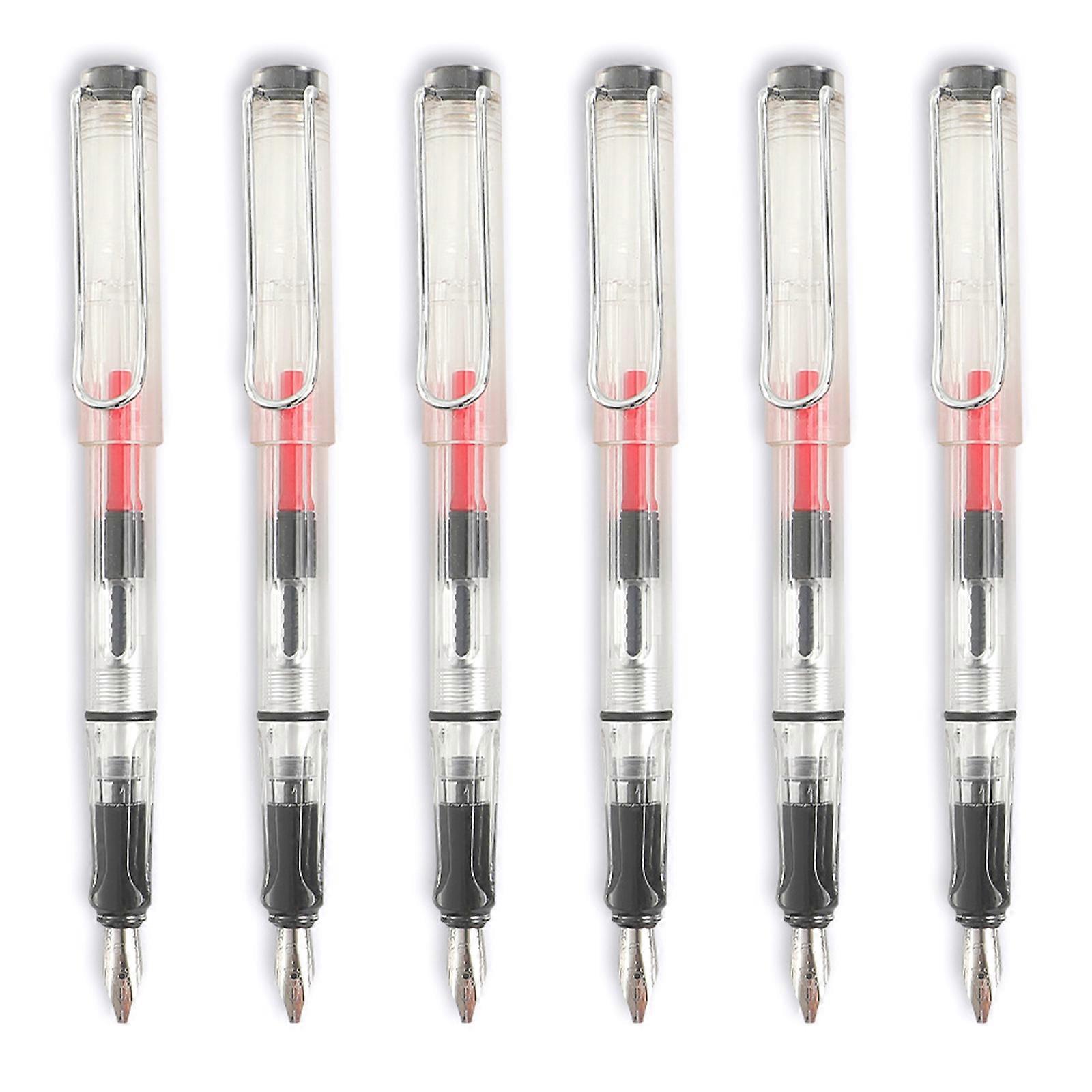 6Pcs Parallel Calligraphy Pen Set for Beginner, Calligraphy Fountain Pen for Italic Handwriting, Sketching, Art Drawing Clear
