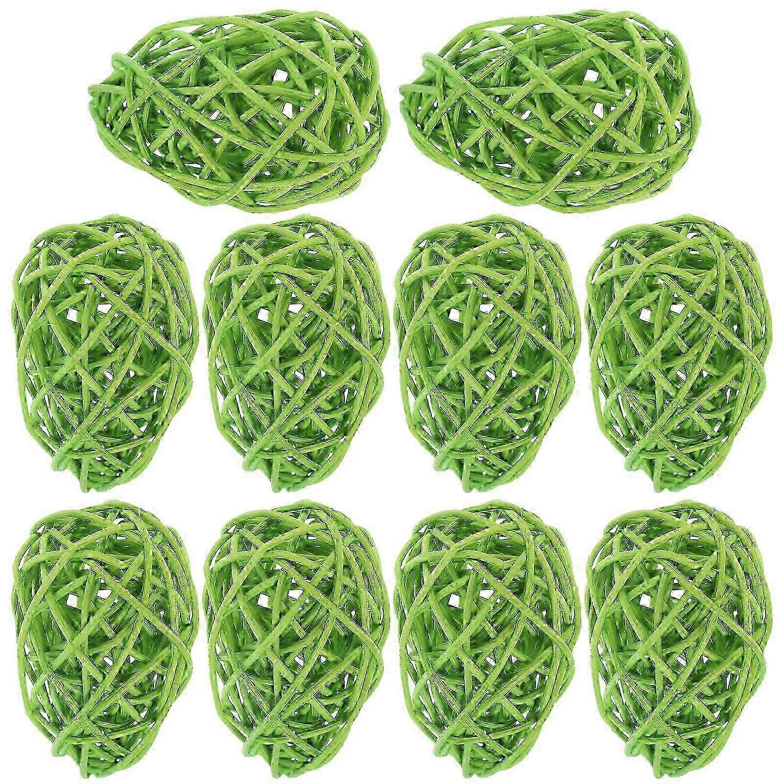 10pcs Easter Eggs Colorful Rattan Ball Easter Eggs Easter Egg Shaped Decorations Easter Gift