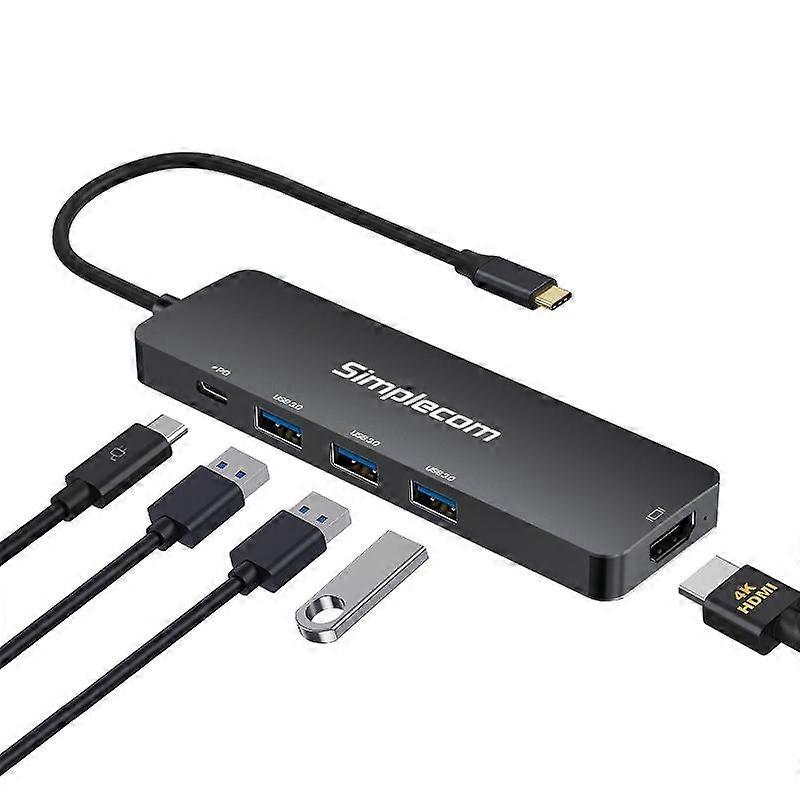 Simplecom Ch545 Usb In 1 Multiport Adapter Docking Station With 3 Port 3.0 Hub Pd Hdmi Usb Cables Hubs & Adapters