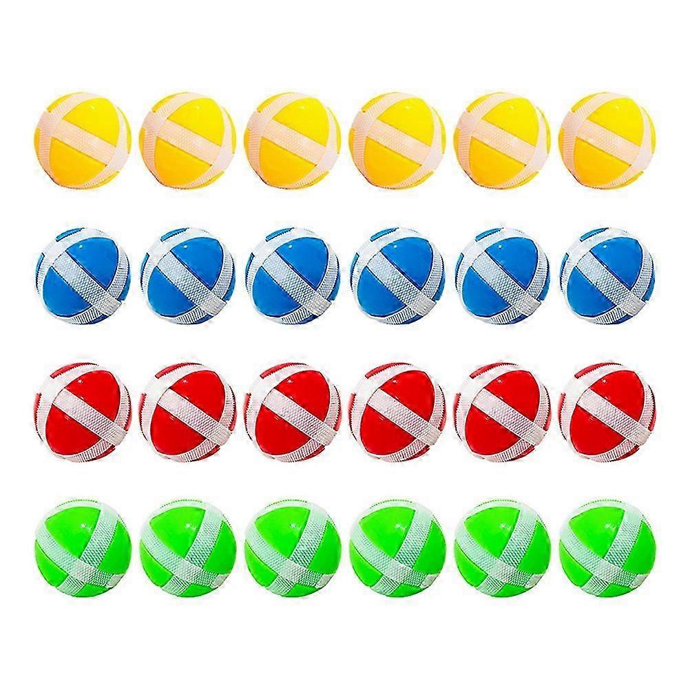 24 stk Sticky Dart Bolde til Børn, 3,4x3,4cm, Assorterede Farver