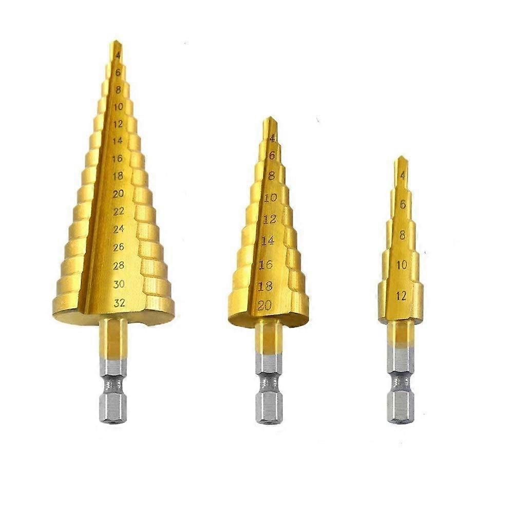 HSS Step Drill Bit for Metal and Wood - Hexagonal 4-32mm Taper Drill for Woodworking Tools, 1 Piece