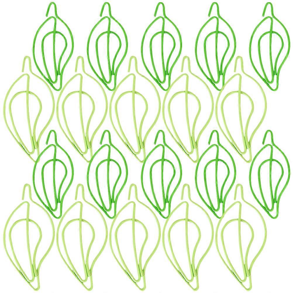 20pcs Leaf Shaped Paper Clips, Small Creative Office Stationery Clips for Document Organization, School Files, Lightweight Paper Clamps in Light