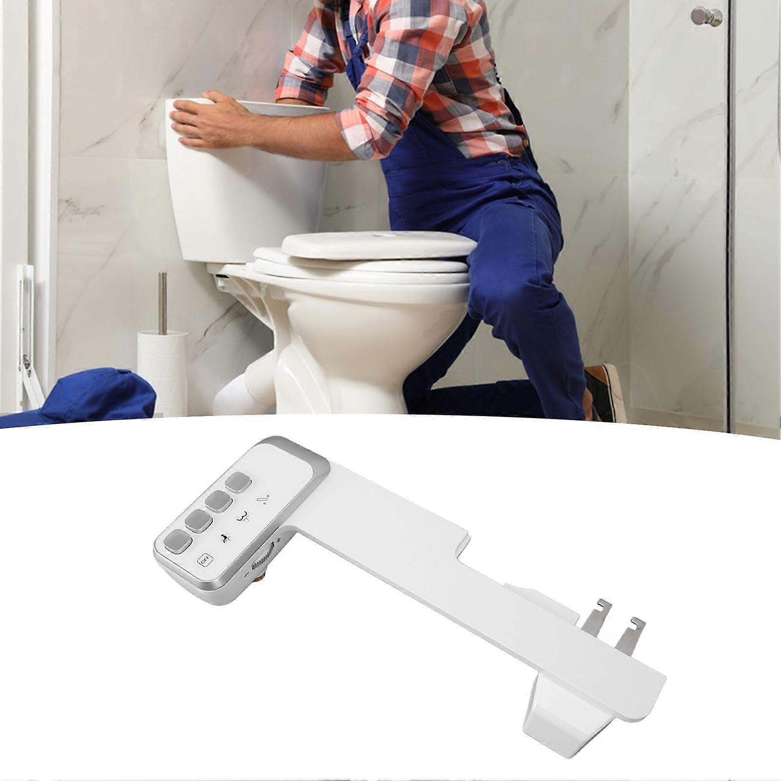 Bidet Attachment Adjustable Water Pressure Dual Nozzle Ultra Slim One Key Quick Disassembly Toilet Seat Attachment 