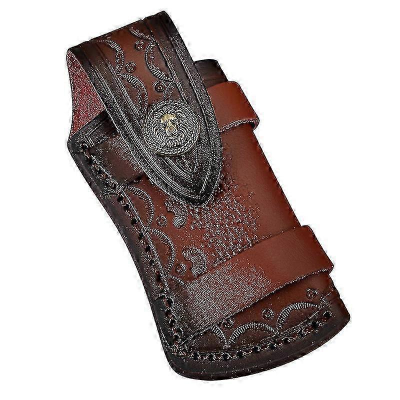 Leather Snap Case for Multi-Tool, Full Grain Leather Pouch for Small Folding Knives, Suitable for Various Brands