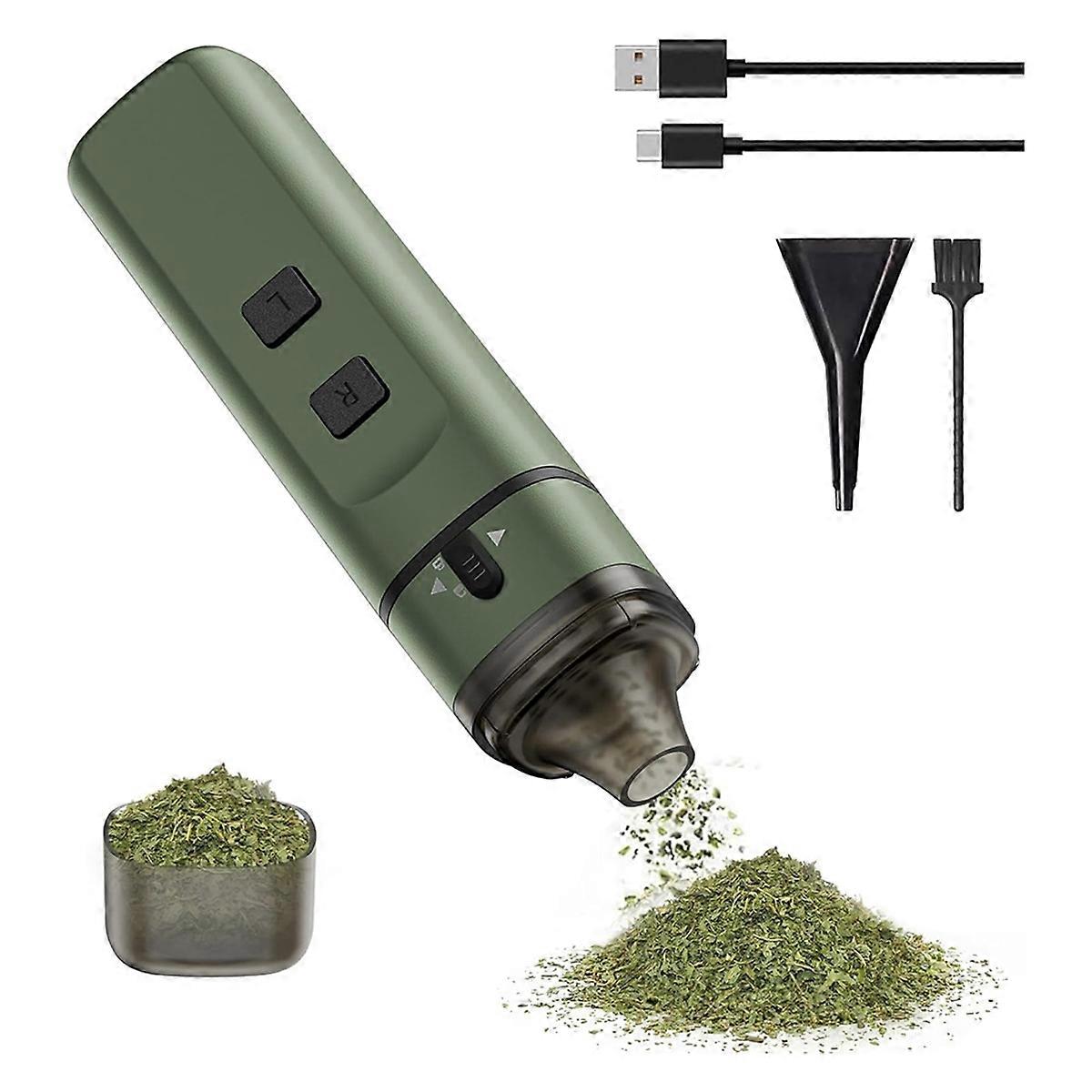 Portable Auto Grind Electric One-Touch Grinding Up to 1.5G Automatic Dry Spice Mill Machine Green