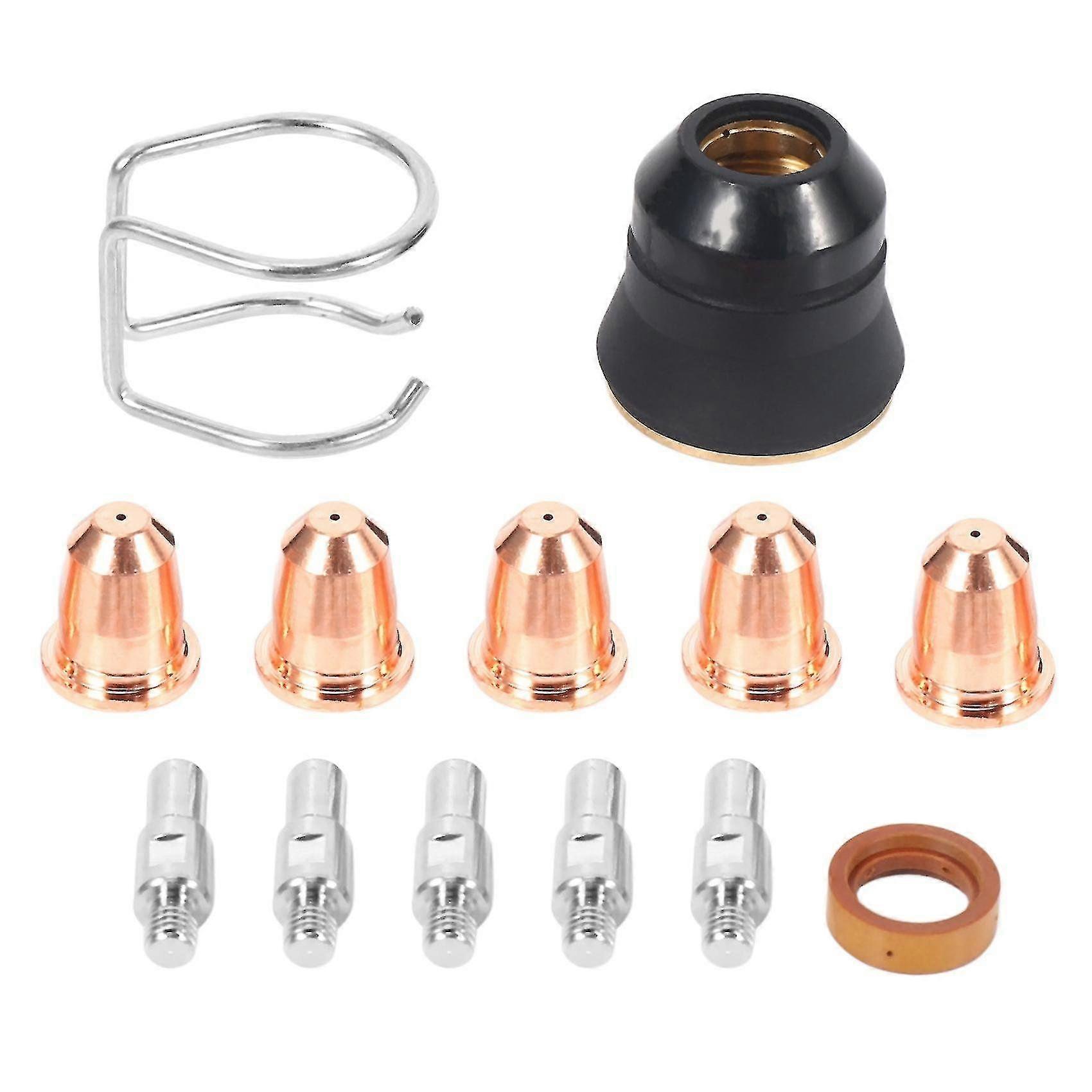 13pcs Plasma Cutter Torch S45 Replacement Kit with Electrodes, Nozzle Tips, Retaining Cap
