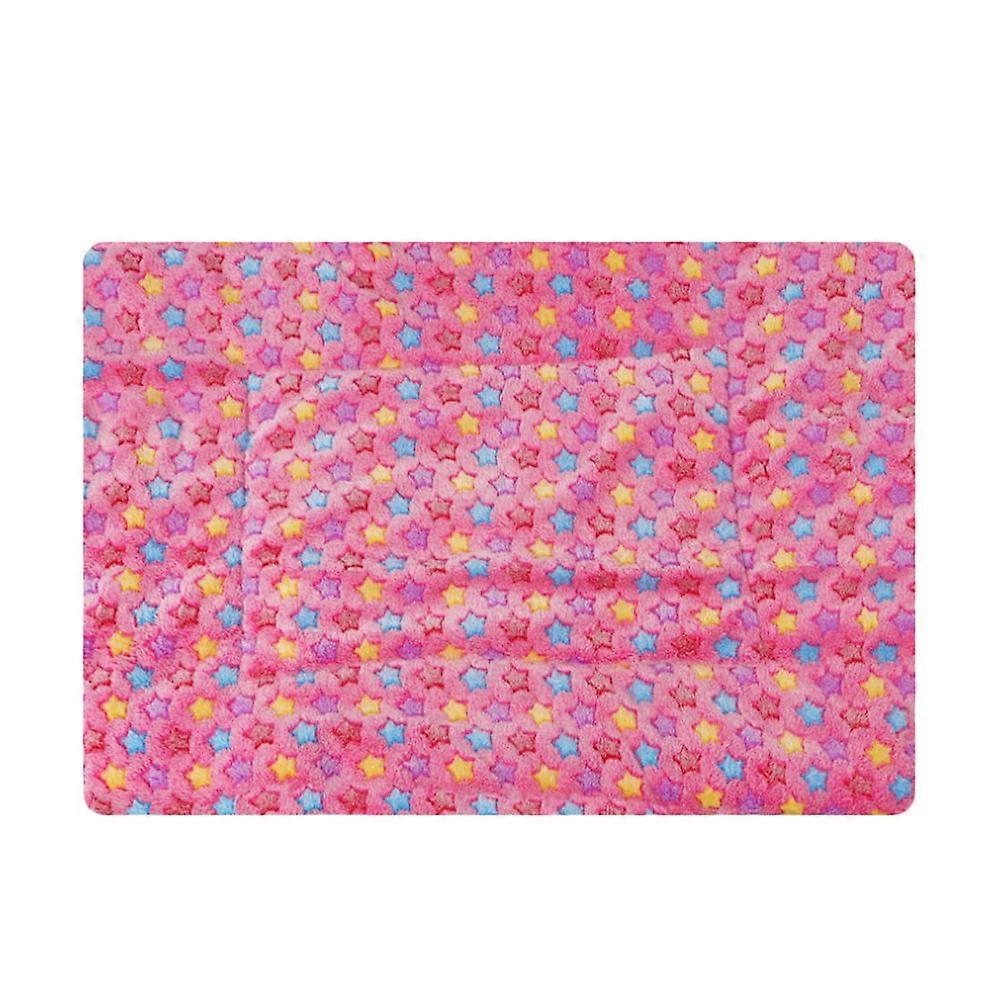 Blanket For Pet Warm Pink Double-Side Flannel Pad For Dog Winter Autumn Durable 1Pcs