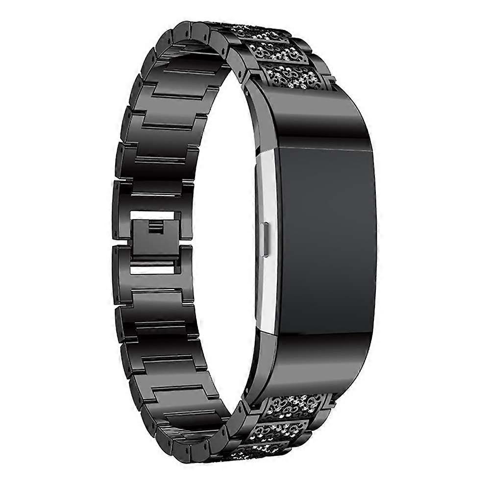Wrist Strap Smart Bracelet Stainless Steel Watchband for Work and Exercise Black Contracted Design Adjustable Length 1Set