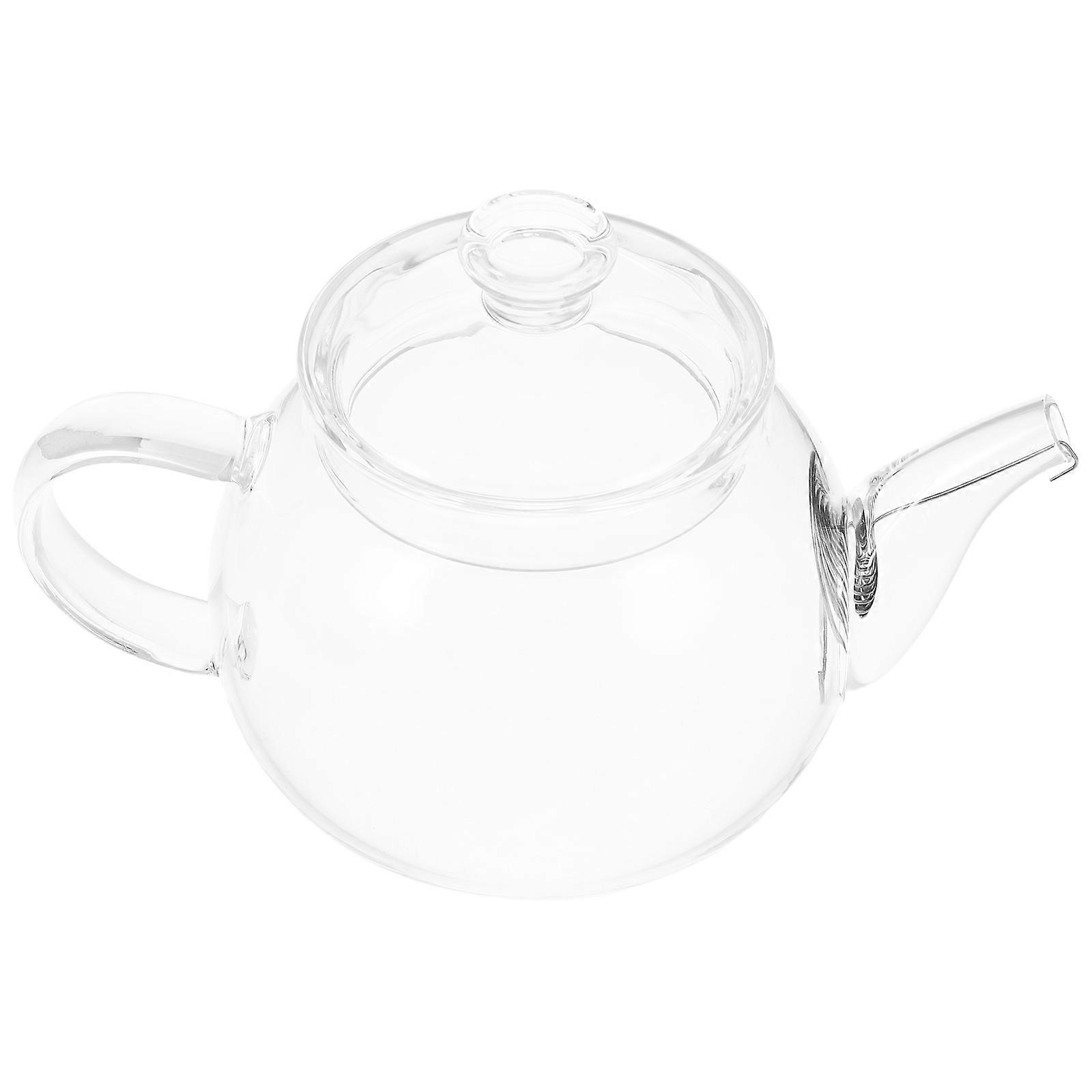 Heat-Resistant Glass Teapot Brewing Office Use Transparent Pot-Shaped Simple Design 1Pack